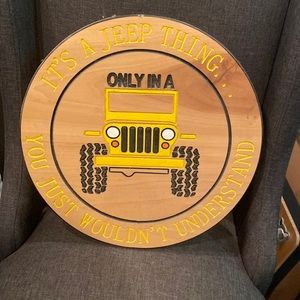 Wooden Jeep Sign